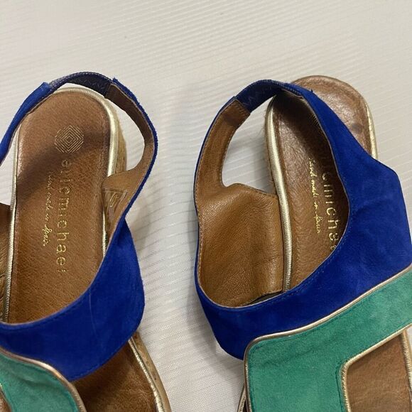 Eric Michael Blue Green Sandals Size 38 US 7 - Picture 3 of 9